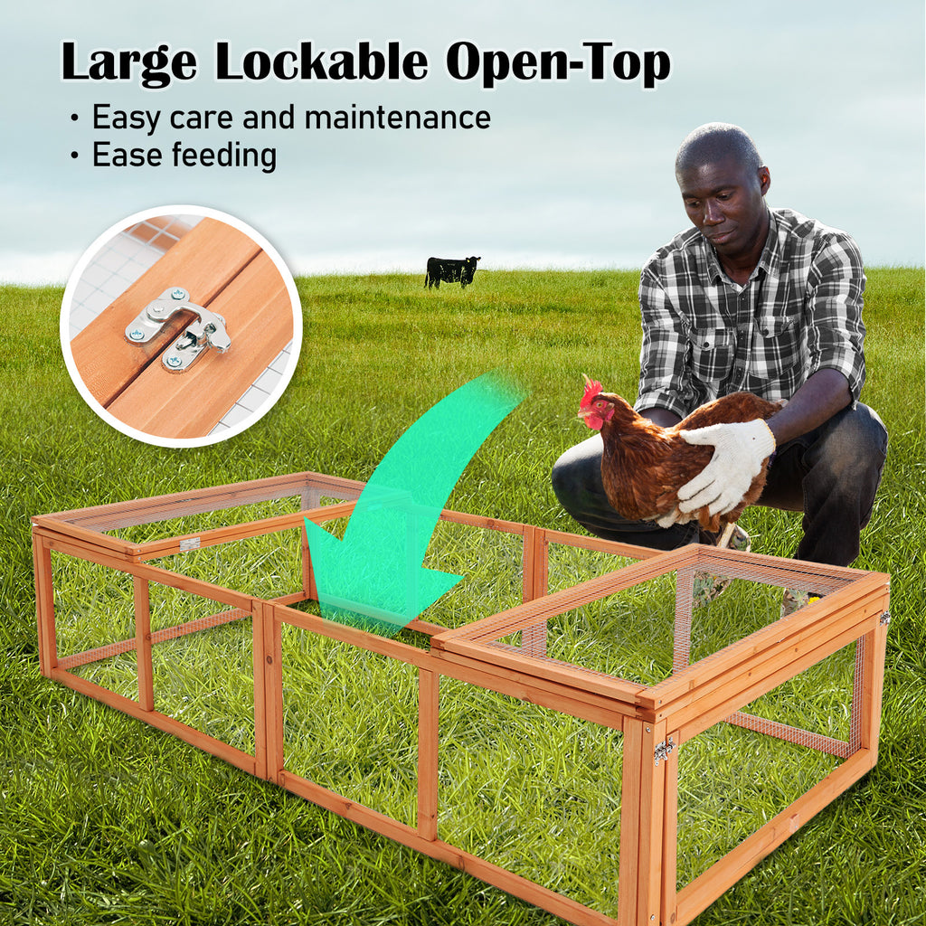 Chicken Coop Rabbit Hutch Guinea Pig Cage size 180x90x48cm Wooden Outdoor Cage House