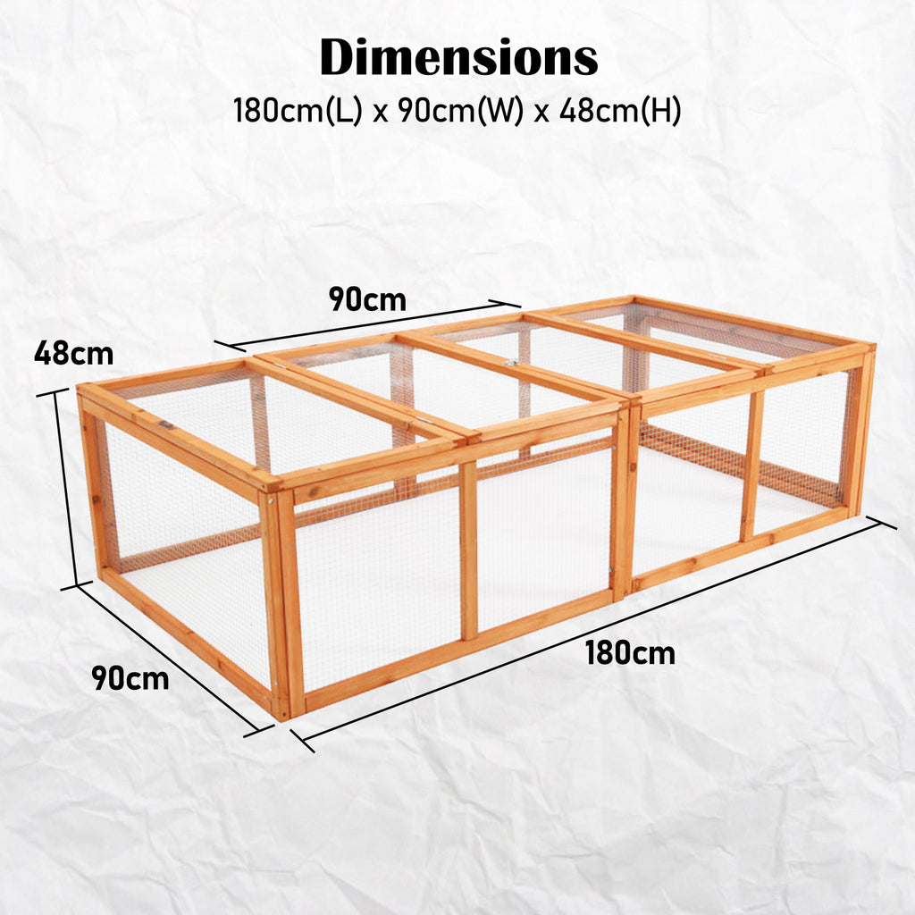 Chicken Coop Rabbit Hutch Guinea Pig Cage size 180x90x48cm Wooden Outdoor Cage House