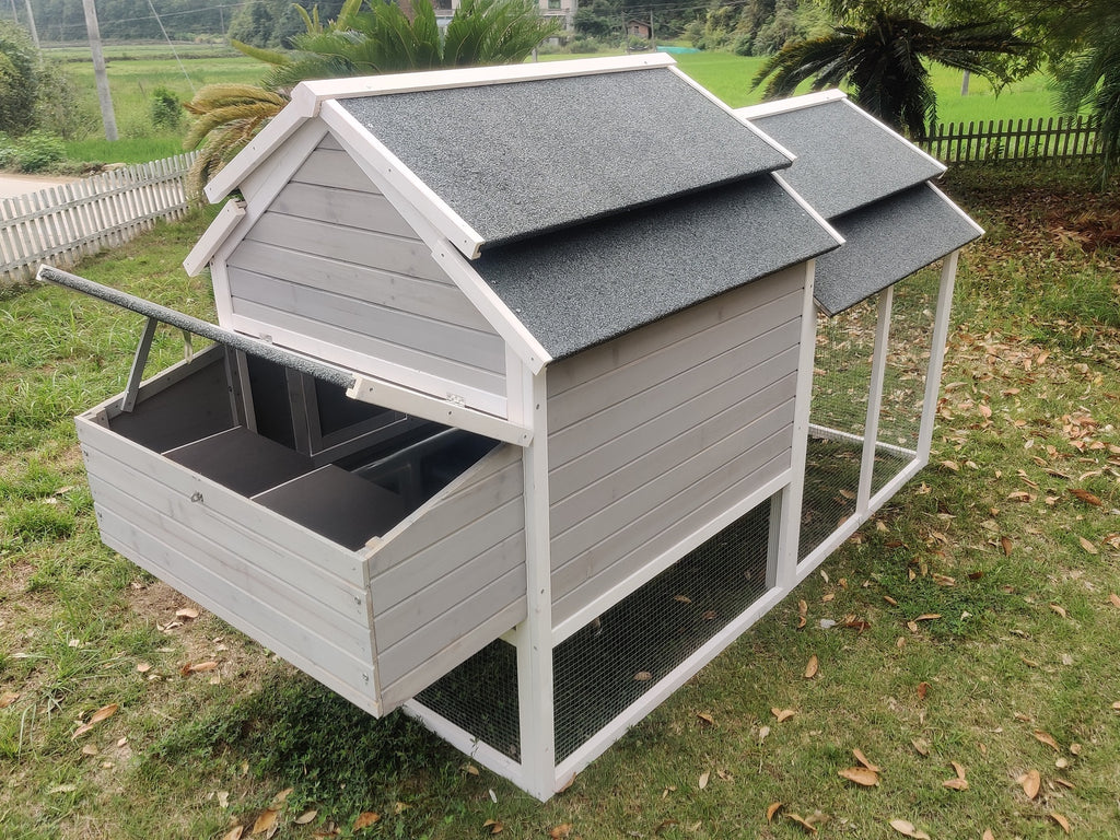 Rabbit Hutch Guinea Pig Cage Chicken Coop 230cm Double Storey 