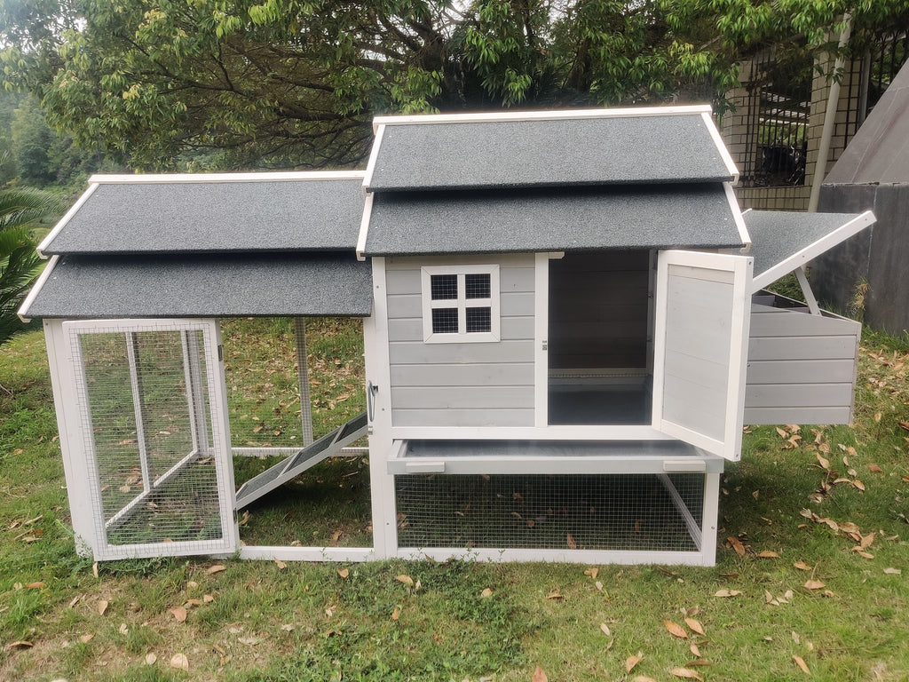 Rabbit Hutch Guinea Pig Cage Chicken Coop 230cm Double Storey 