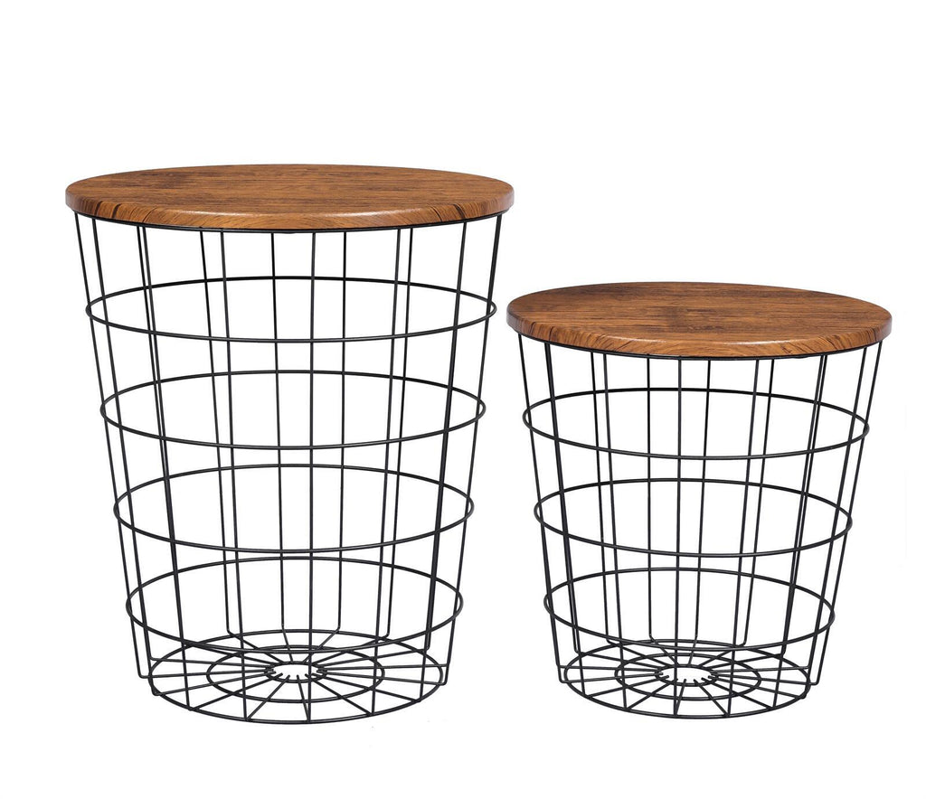 Vintage Round Coffee Tables Set of 2