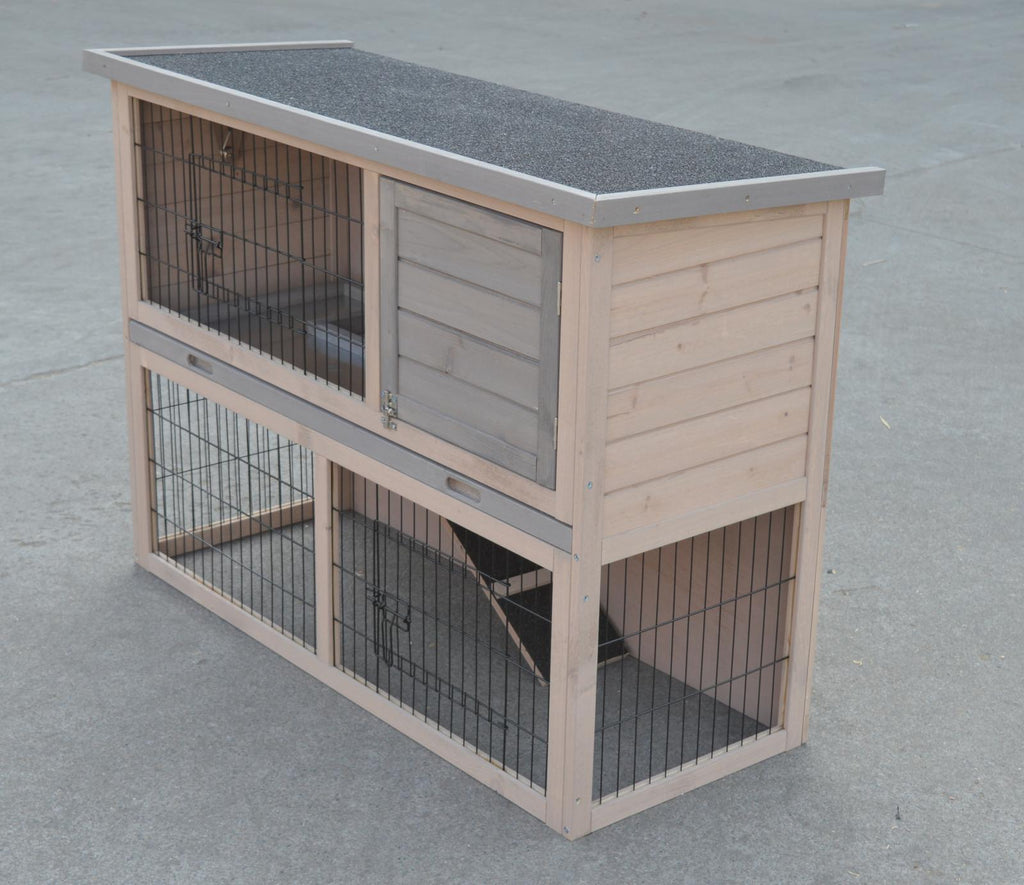 Double Storey 108cm Rabbit Hutch Guinea Pig Cage with Pull Out Tray