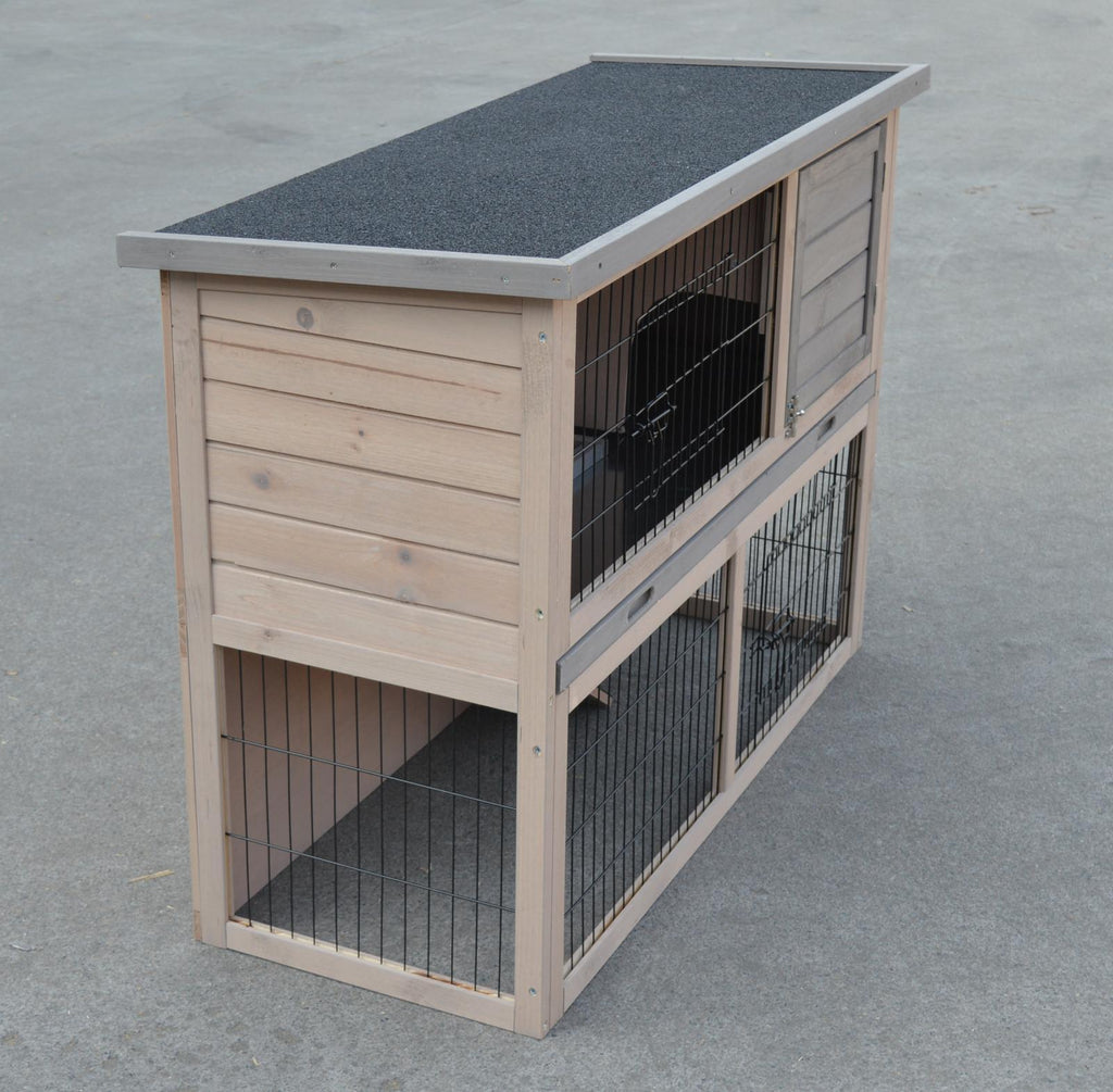 Double Storey 108cm Rabbit Hutch Guinea Pig Cage with Pull Out Tray