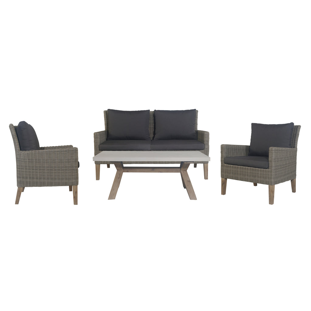 4pc Outdoor Wicker Lounge Sofa Furniture Set