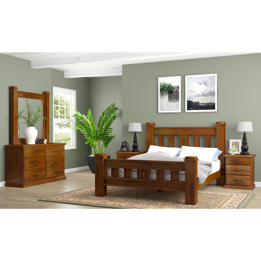 4pc Umber Queen Bedroom Dark Brown Furniture Package