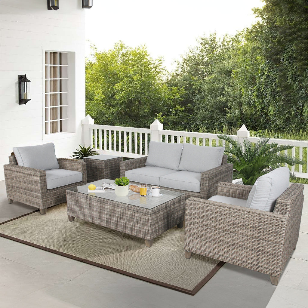 2 Seater Outdoor Wicker Sofa Chair Lounge