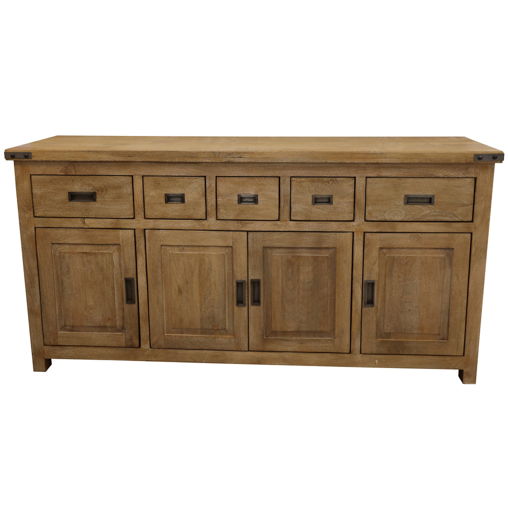 Gloriosa Buffet Table 180cm 4 Door 5 Drawer Solid Mango Timber Wood Honey Wash