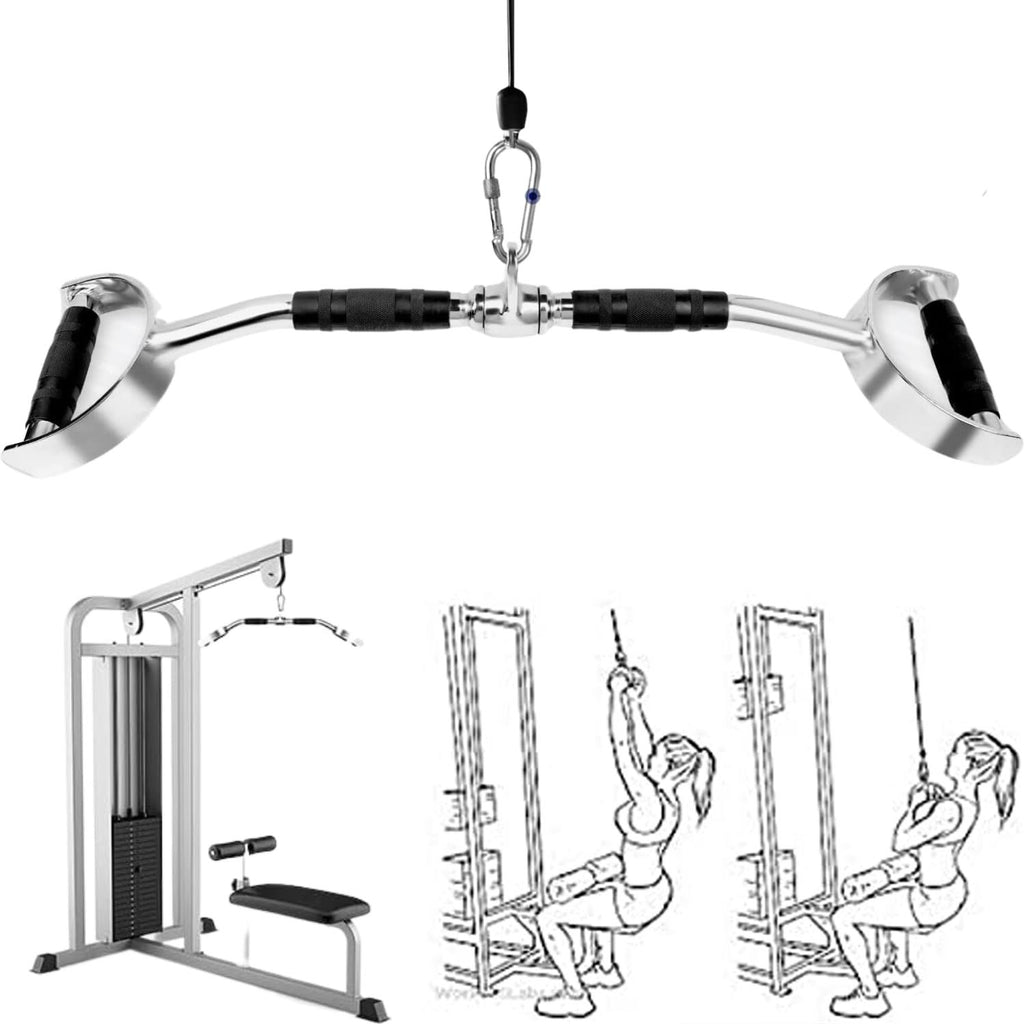 86cm Tricep Press Solid Pulldown Bar Cable Machine Revolving LAT Pull down Bar Rotating Curl Bar