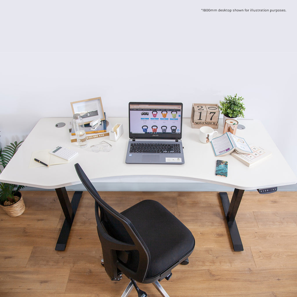 Lifespan Fitness ErgoDesk AUTO Series Automatic Standing Desk 150cm in White & Black