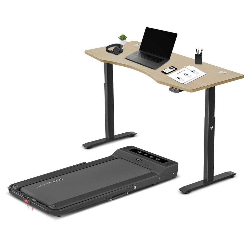 LSG Nimbus Walking Pad Treadmill + Oak ErgoDesk Automatic Standing Desk 1500mm 