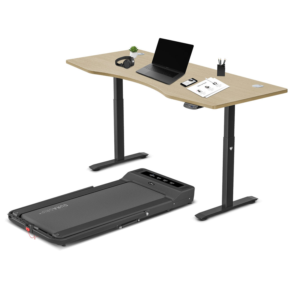 LSG Nimbus Walking Pad Treadmill + Oak ErgoDesk Automatic Standing Desk 1800mm