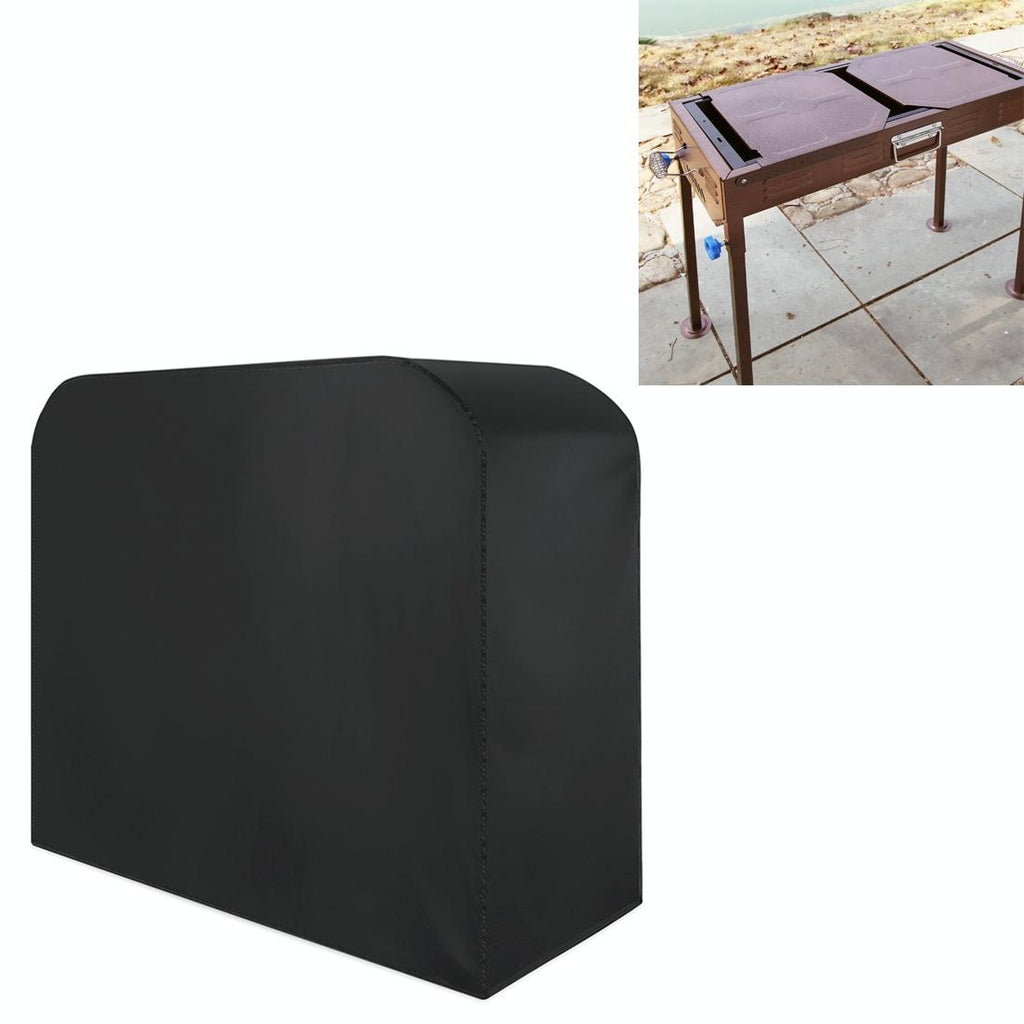 Waterproof 210d Oxford Cloth Bbq Grill Cover - Anti-uv Dust-proof Folding - Fits Gas Charcoal Electric - 145x61x117cm - Black