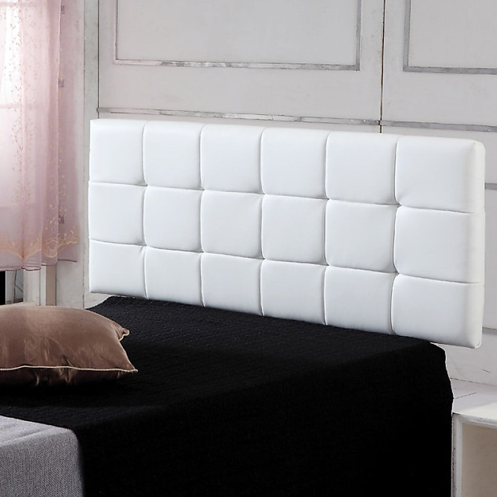 PU Leather Queen Bed Deluxe Headboard Bedhead White