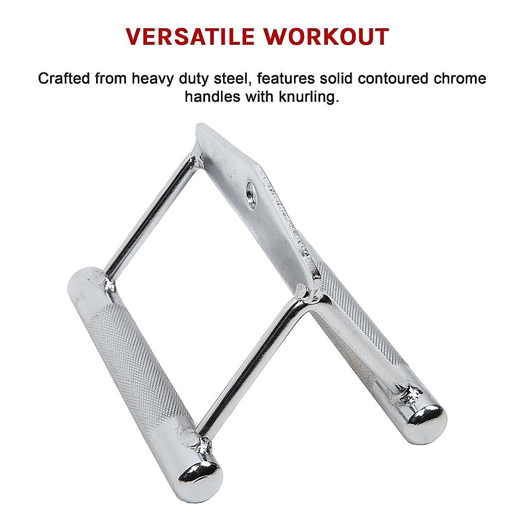 Close Grip Seated Row Handle Bar Triangle Cable Attachment