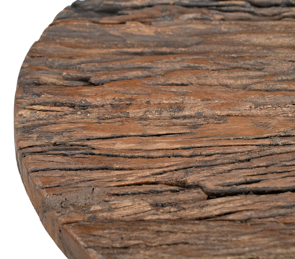 Inverted Wood and Iron Side Table