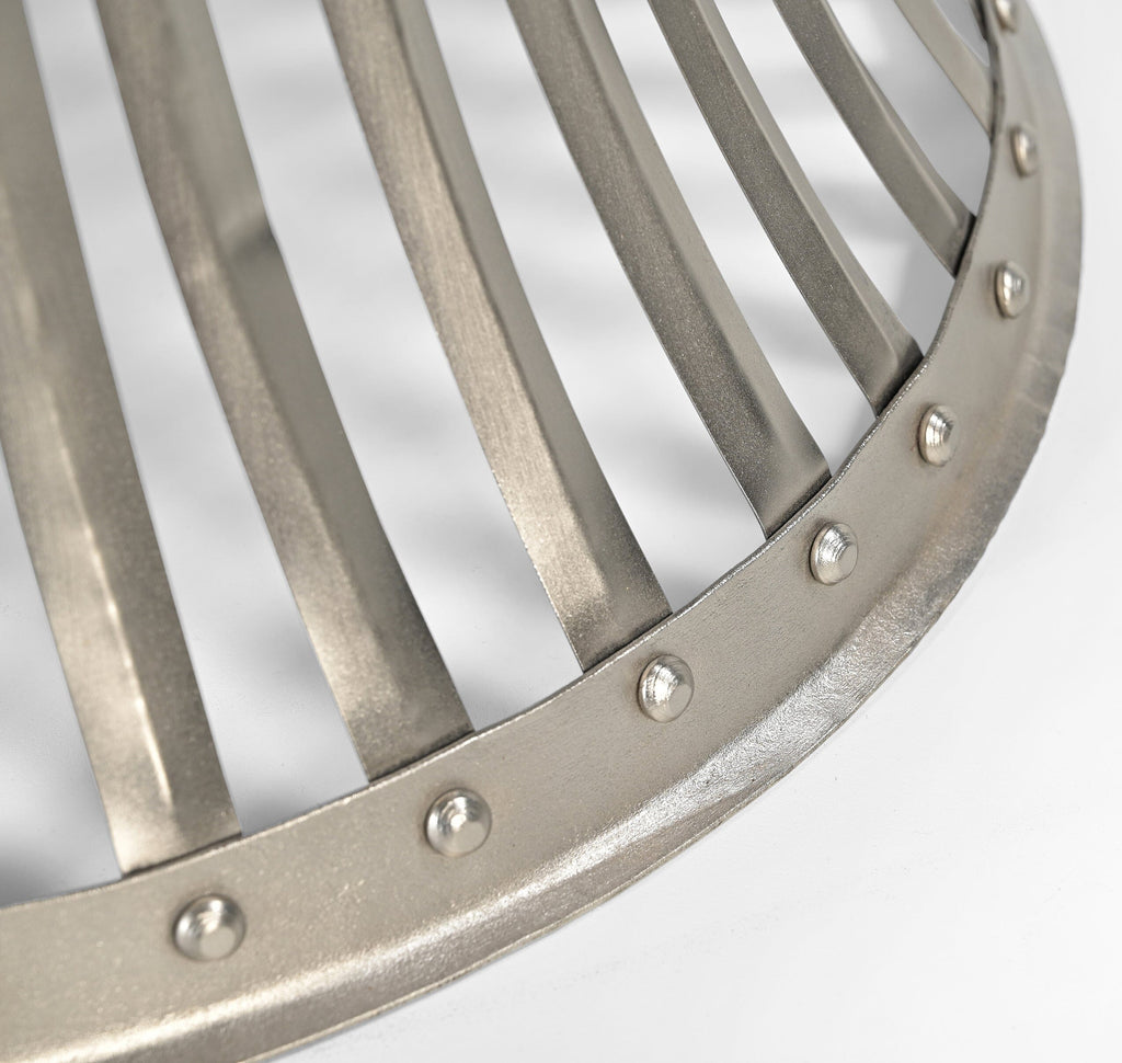 Inverted Wood and Iron Side Table