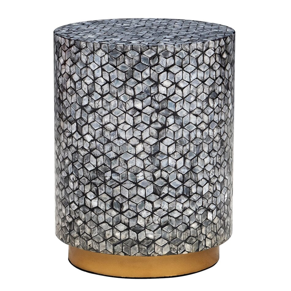 Blake Circular Shell Stool Side Table