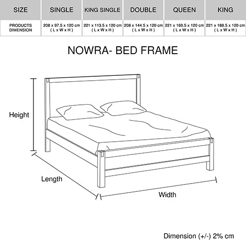 4 Pieces Bedroom Suite in Solid Wood Veneered Acacia Construction Timber Slat Double Size Oak Colour Bed, Bedside Table & Dresser