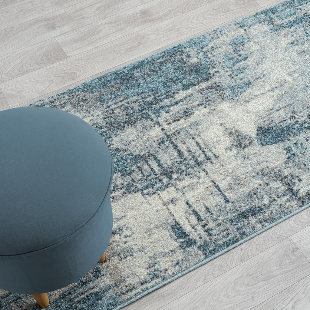 Slate Blue Hallway Runner Rug