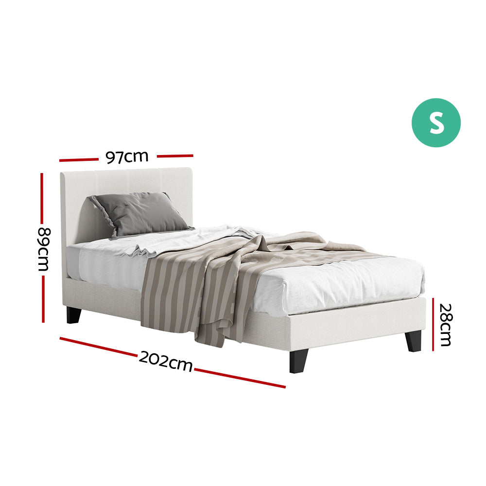 Artiss Bed Frame Queen Size Boucle Fabric Mattress Base Platform Wooden - House Things Furniture > Bedroom