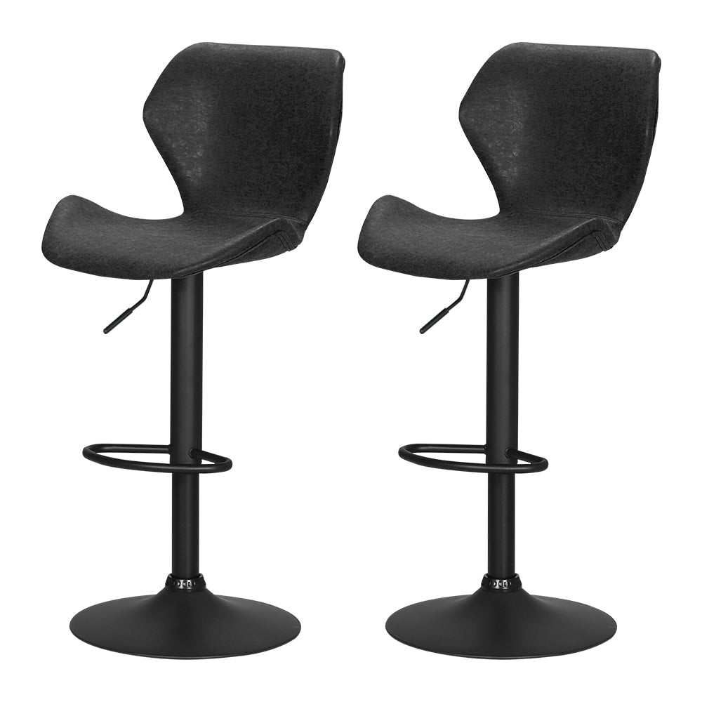 Artiss Set of 2 Bar Stools Kitchen Stool Chairs Metal Barstool Swivel Black Frawley - House Things Furniture > Bar Stools & Chairs