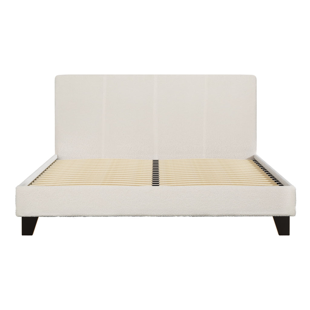 Artiss Bed Frame Double Size Boucle Fabric Mattress Base Platform Wooden - House Things Furniture > Bedroom