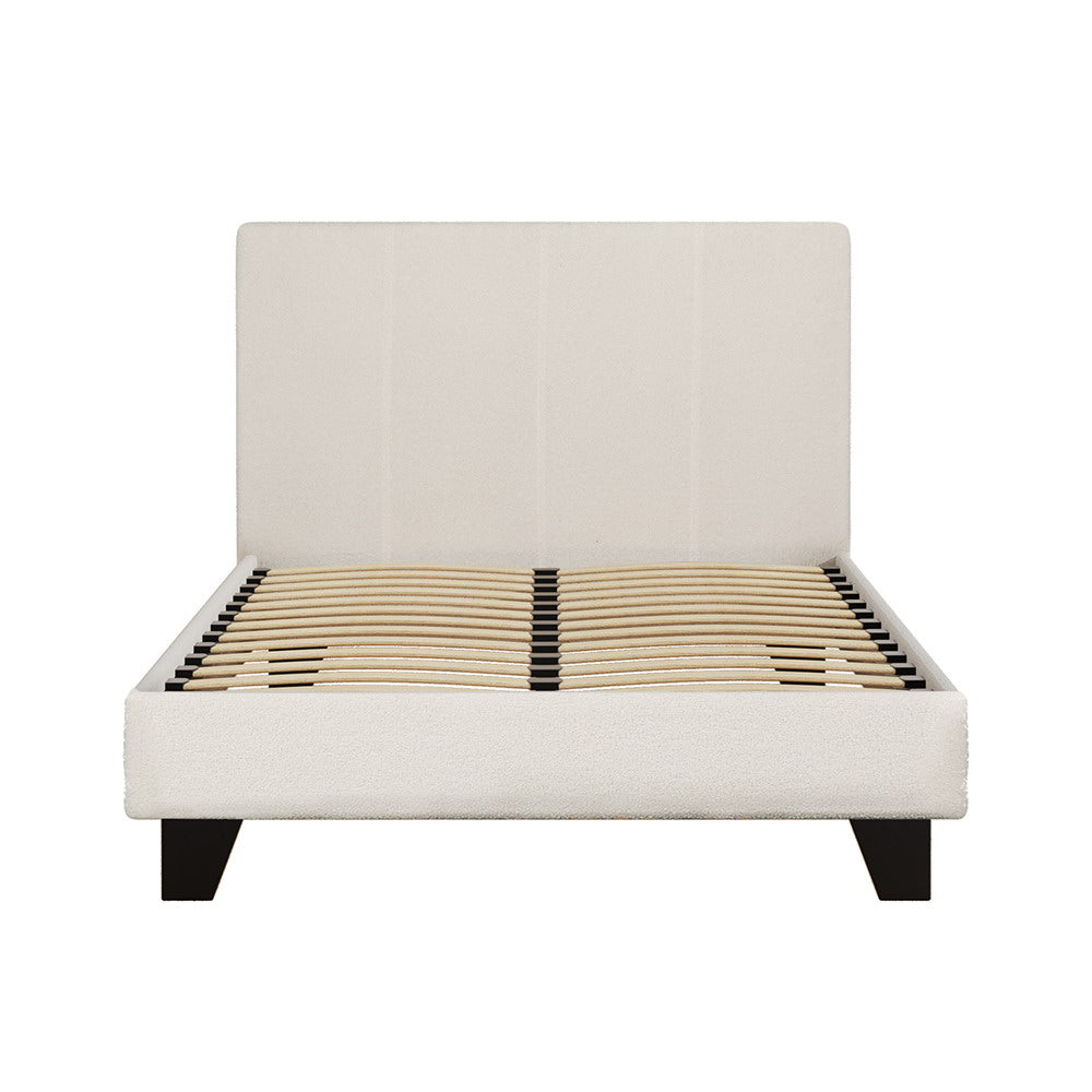 Artiss Bed Frame King Single Size Boucle Fabric Mattress Base Platform Wooden - House Things Furniture > Bedroom