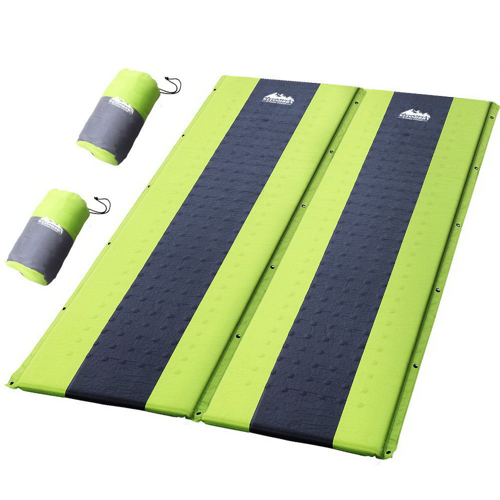 Weisshorn Self Inflating Mattress Camping Sleeping Mat Air Bed Pad Double Green - House Things Outdoor > Camping