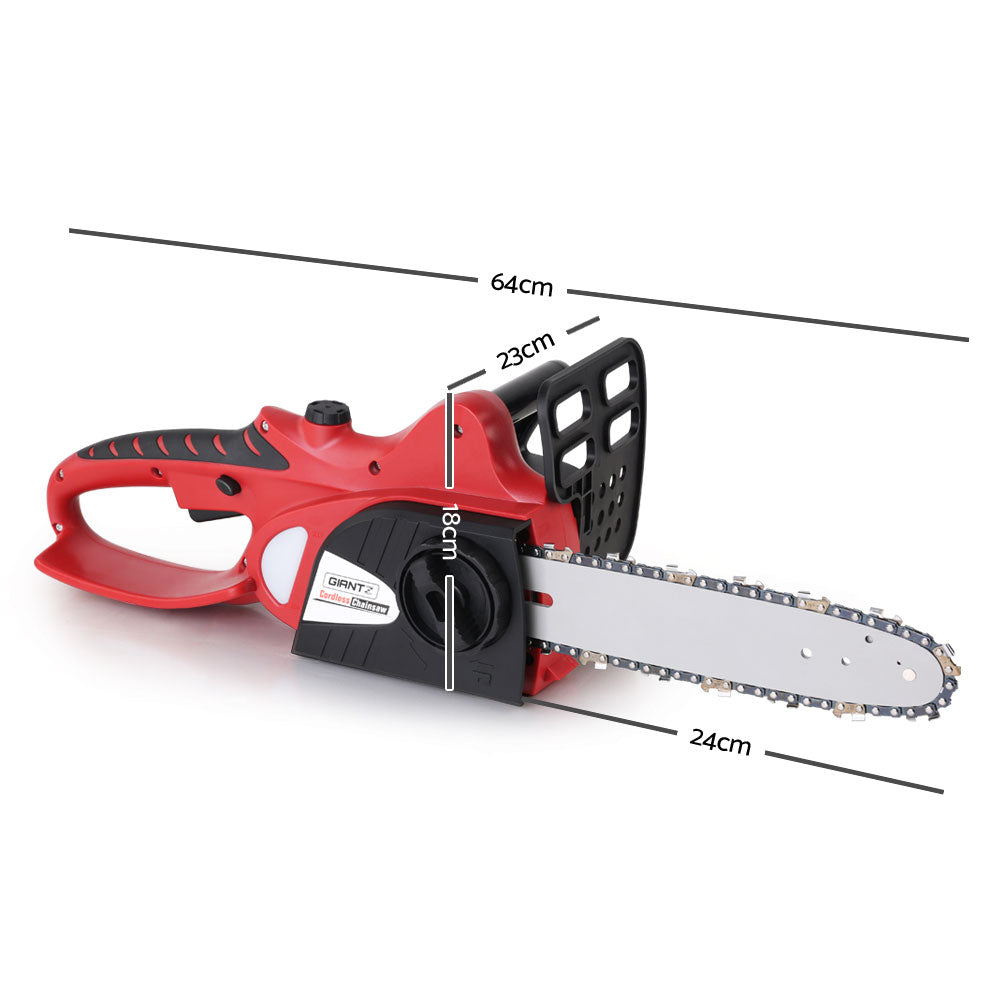 Giantz 20V Cordless Chainsaw - Black and Red