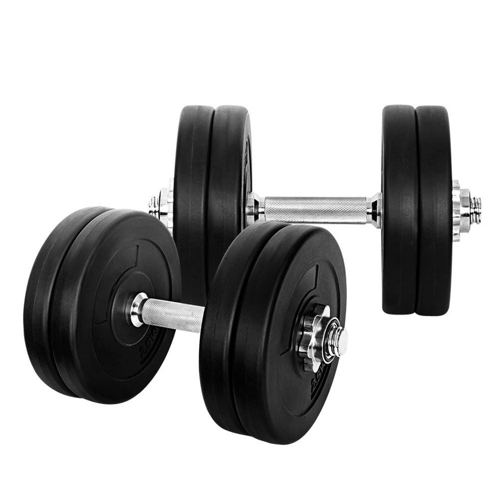 25kg Dumbbells Dumbbell Set Weight Plates Home Gym Fitness Exercise - House Things Sports & Fitness > Fitness Accessories