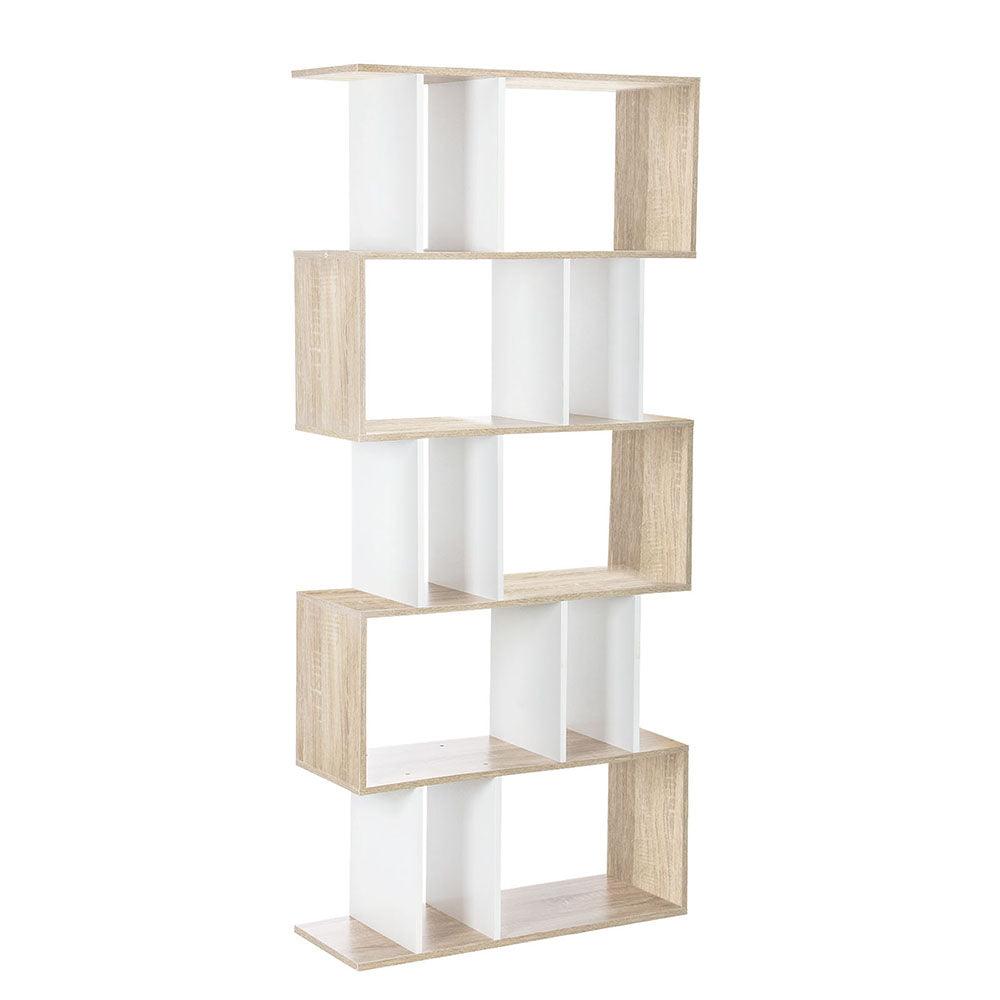 5 Tier Display Book Storage Shelf Unit - White Brown - House Things Furniture > Living Room