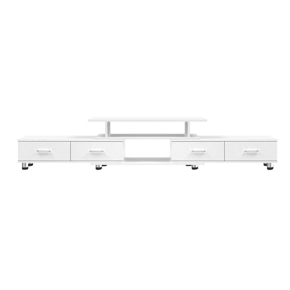 Artiss TV Cabinet Entertainment Unit Stand Wooden 160CM To 220CM Lowline Storage Drawers White - House Things Furniture > Living Room