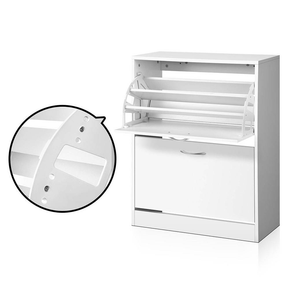 2 Door Shoe Cabinet - White - House Things Home & Garden > Storage