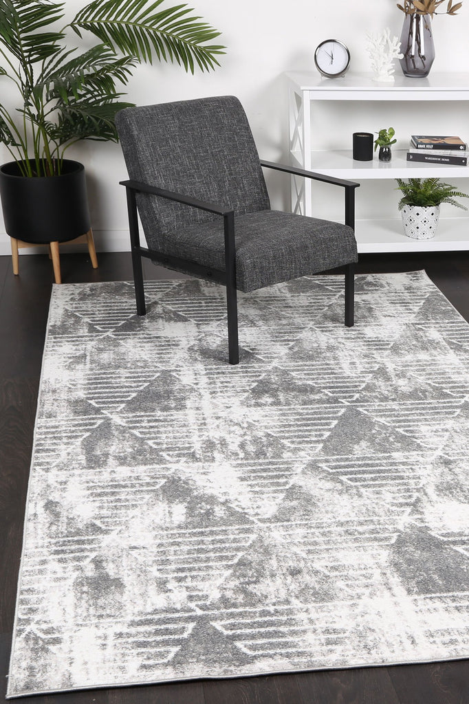 Zakaria Transitional Geometric Silver Rug - House Things Rug