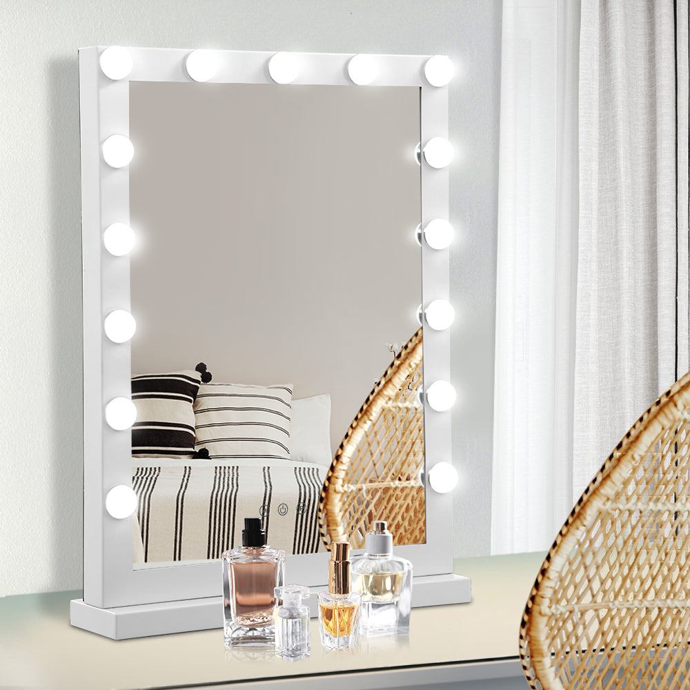 Embellir Hollywood Makeup Mirror With Light 15 LED Bulbs Vanity Lighted Stand - House Things Health & Beauty > Makeup Mirrors