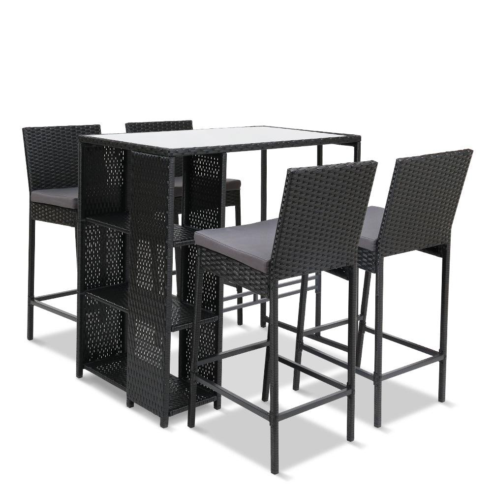 Bar Set Table & Stools Wicker 5PCS - House Things 