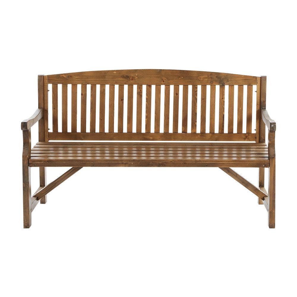 3 Seater Woden Garden Bench Natural - House Things 