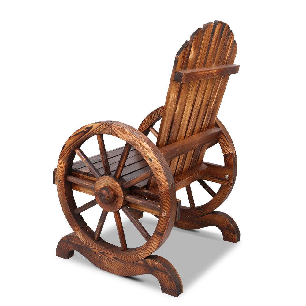 Wooden Wagon Wheel Outdoor Chair