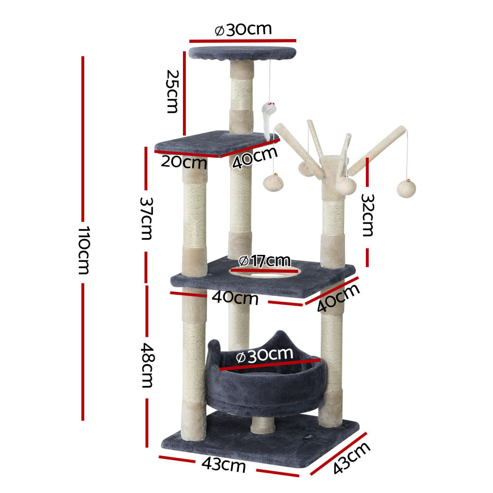 i.Pet Cat Tree Scratching Post Scratcher Cat Tree Tower Condo House toys 110cm - House Things Home & Garden > Shading