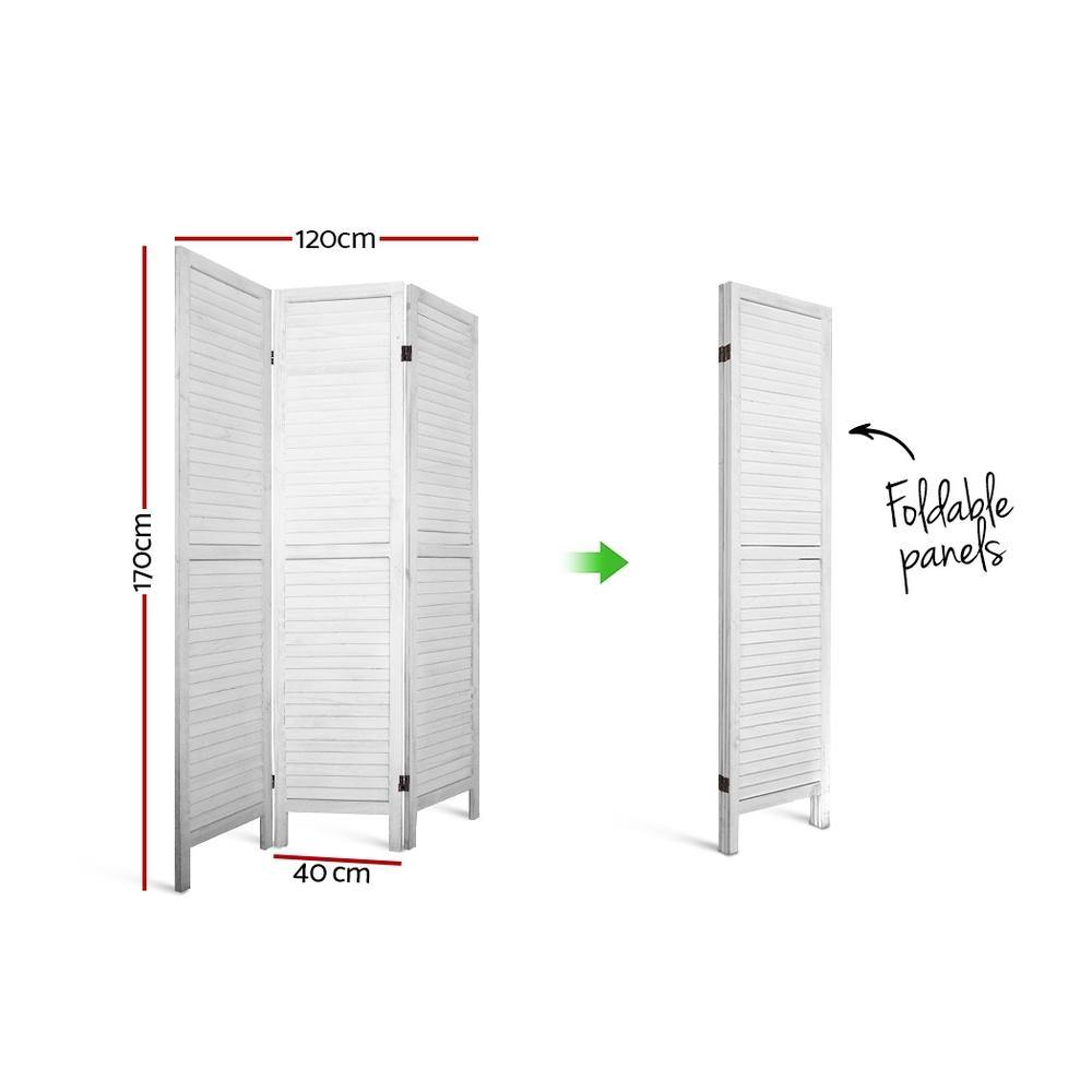 3 Panel Privacy Screen White - House Things Furniture > Living Room