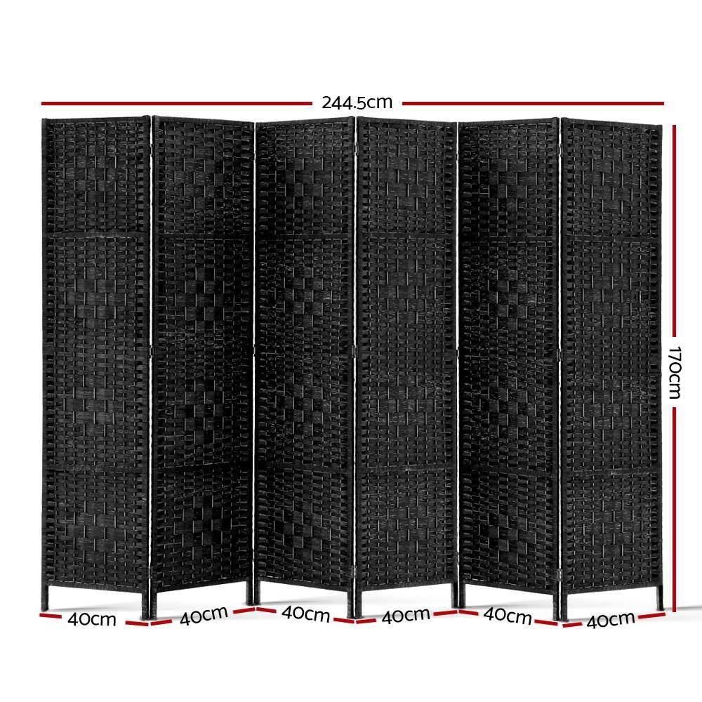 Artiss 6 Panel Room Divider - Black - House Things Furniture > Living Room