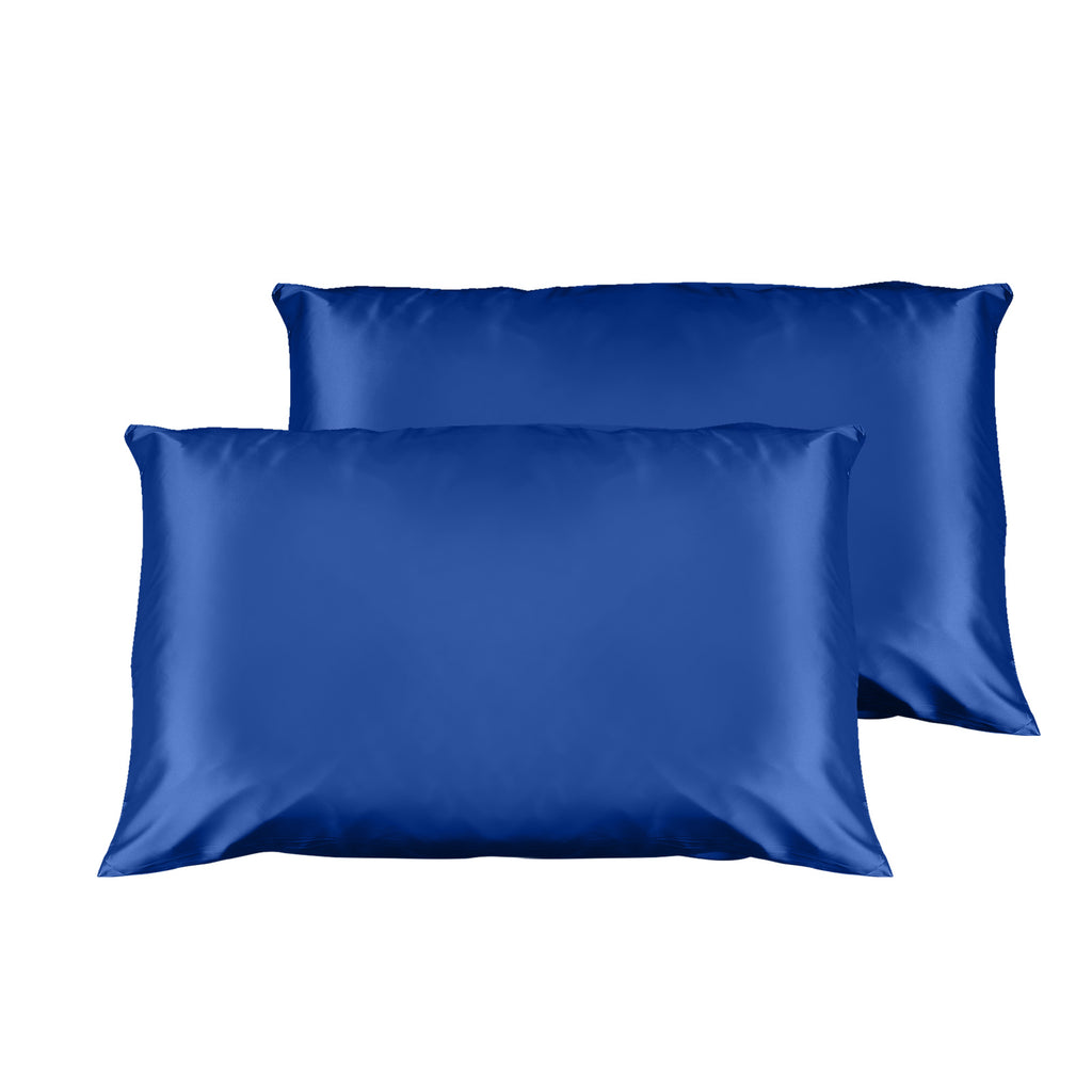 Casa Decor Luxury Satin Pillowcase Twin Pack Size With Gift Box Luxury - Navy Blue - House Things Home & Garden > Bedding