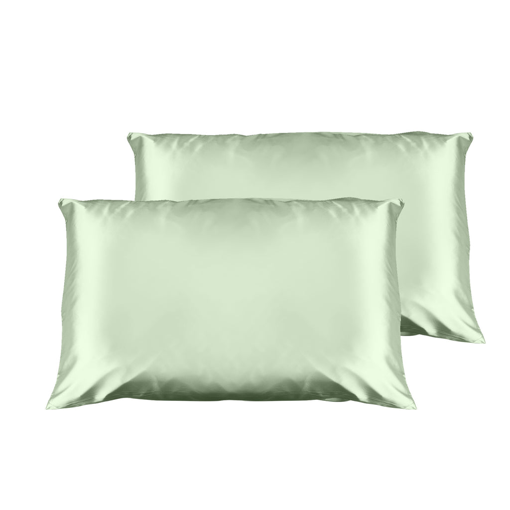 Casa Decor Luxury Satin Pillowcase Twin Pack Size With Gift Box Luxury - Sage Green - House Things Home & Garden > Bedding