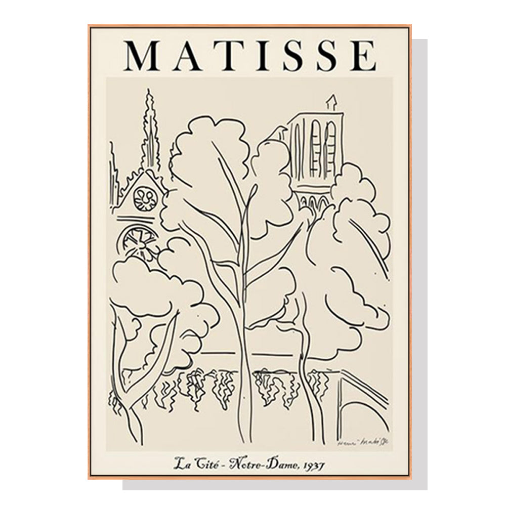 70cmx100cm Line Art By Henri Matisse Wood Frame Canvas Wall Art - House Things Home & Garden > Wall Art