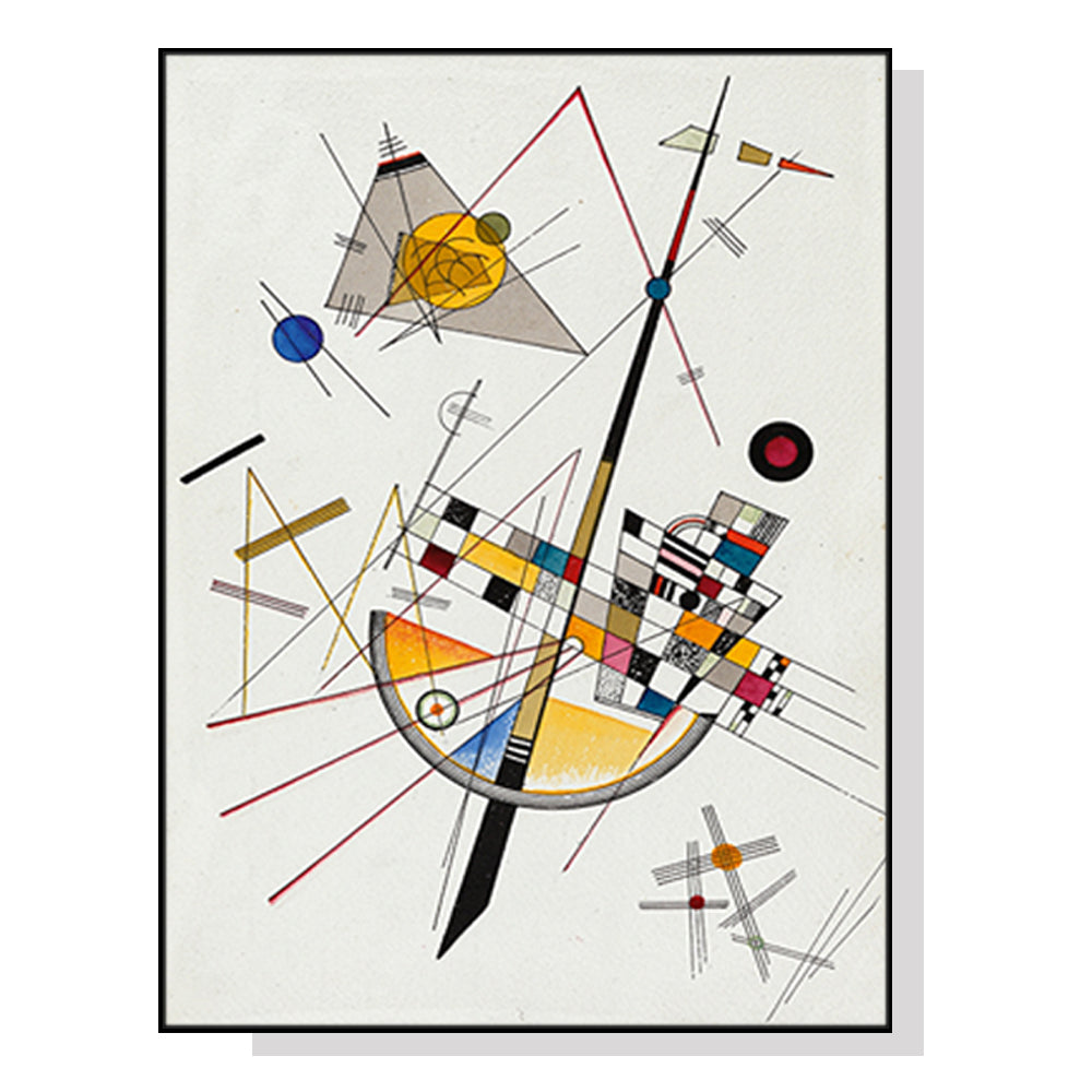 50cmx70cm Delicate Tension By Wassily Kandinsky Black Frame Canvas Wall Art - House Things Home & Garden > Wall Art