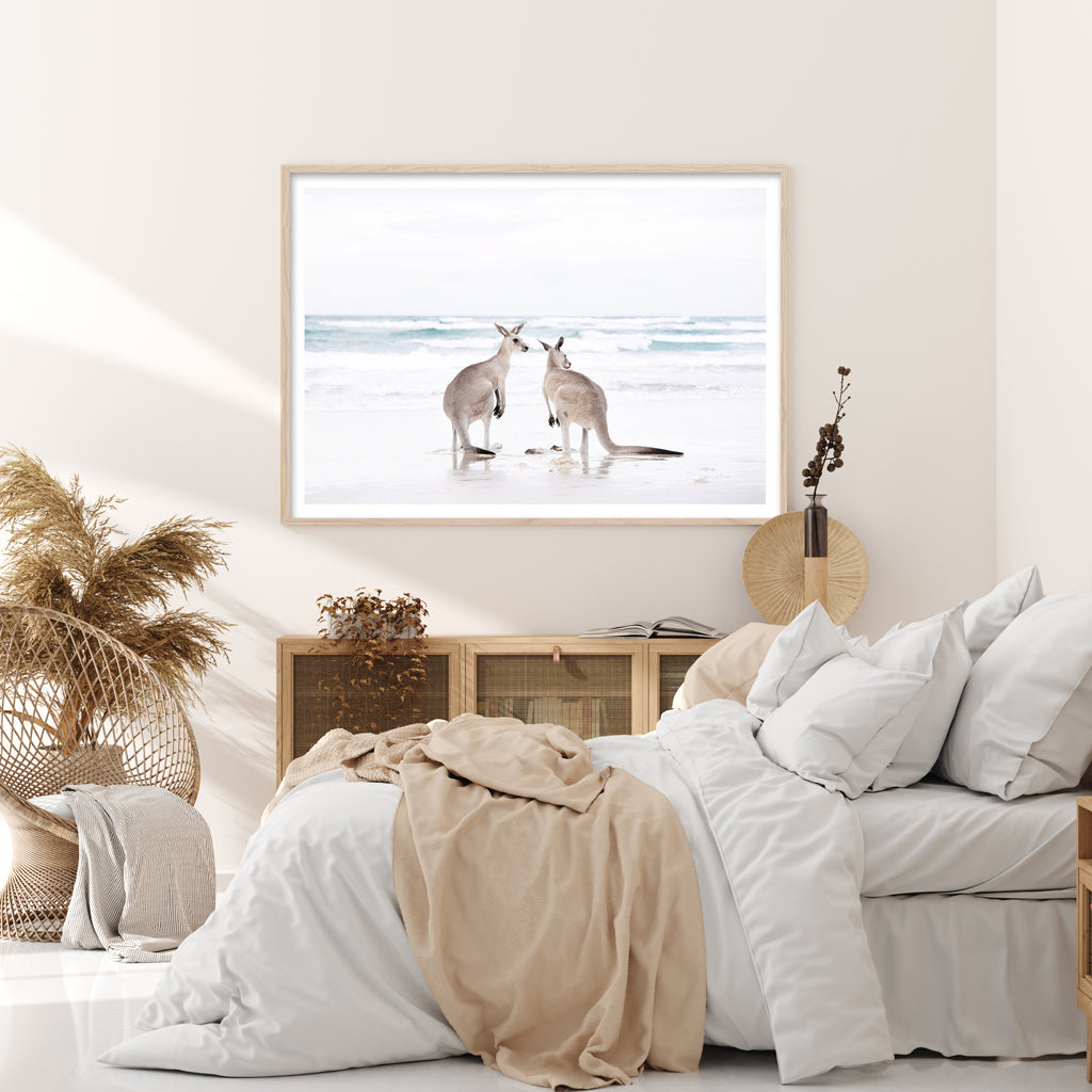 70cmx100cm Kangaroo Wood Frame Canvas Wall Art