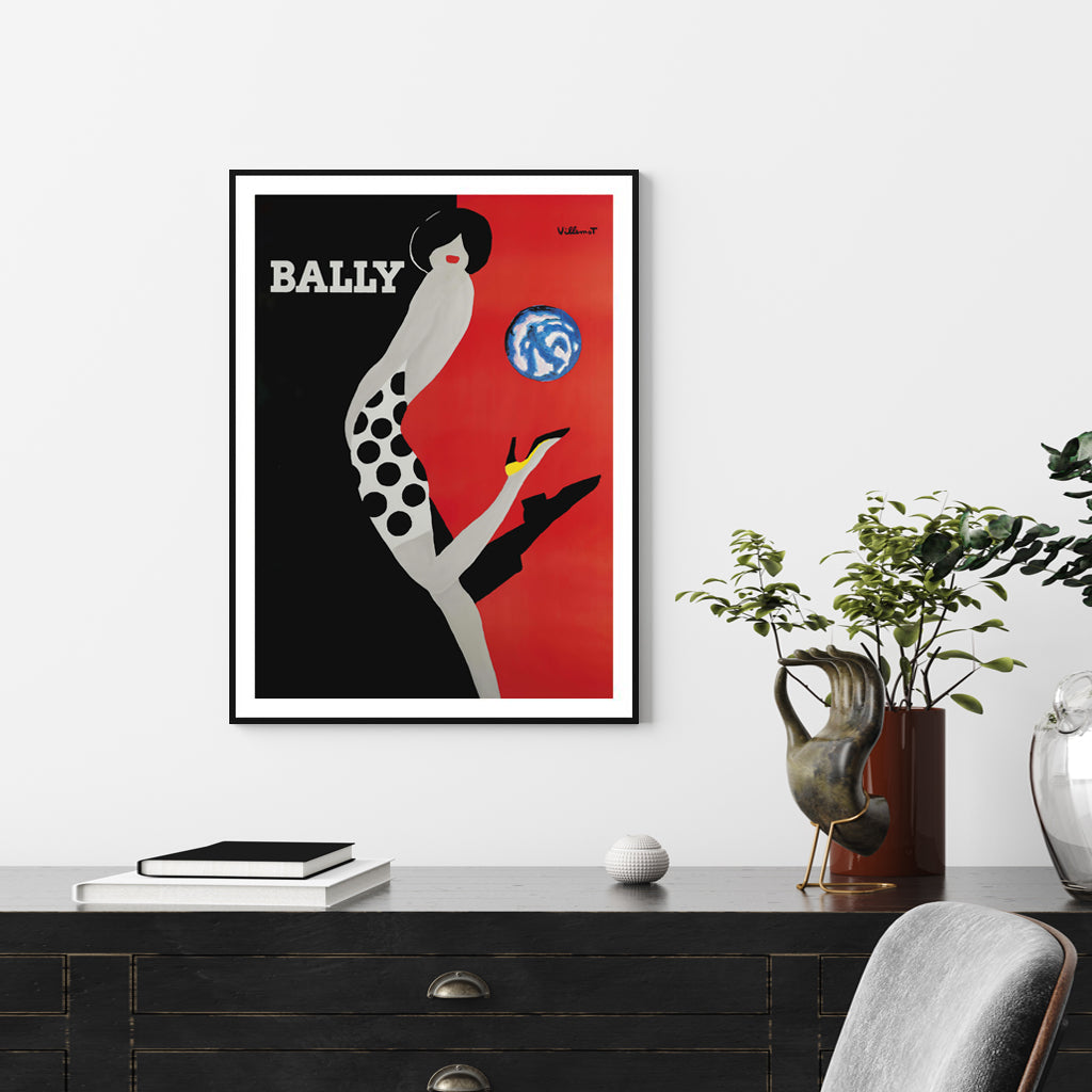 60cmx90cm Fashion Bally Black Frame Canvas Wall Art