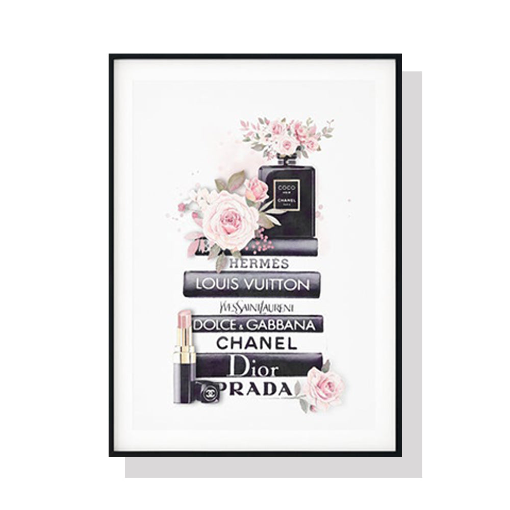 70cmx100cm Fashion Book Black Frame Canvas Wall Art - House Things Home & Garden > Wall Art