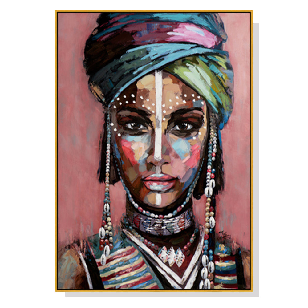 60cmx90cm African woman II Gold Frame Canvas Wall Art - House Things Home & Garden > Wall Art