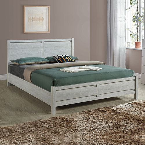 Queen Size Bed Frame Natural Wood like MDF in Oak Colour - House Things Furniture > Bedroom